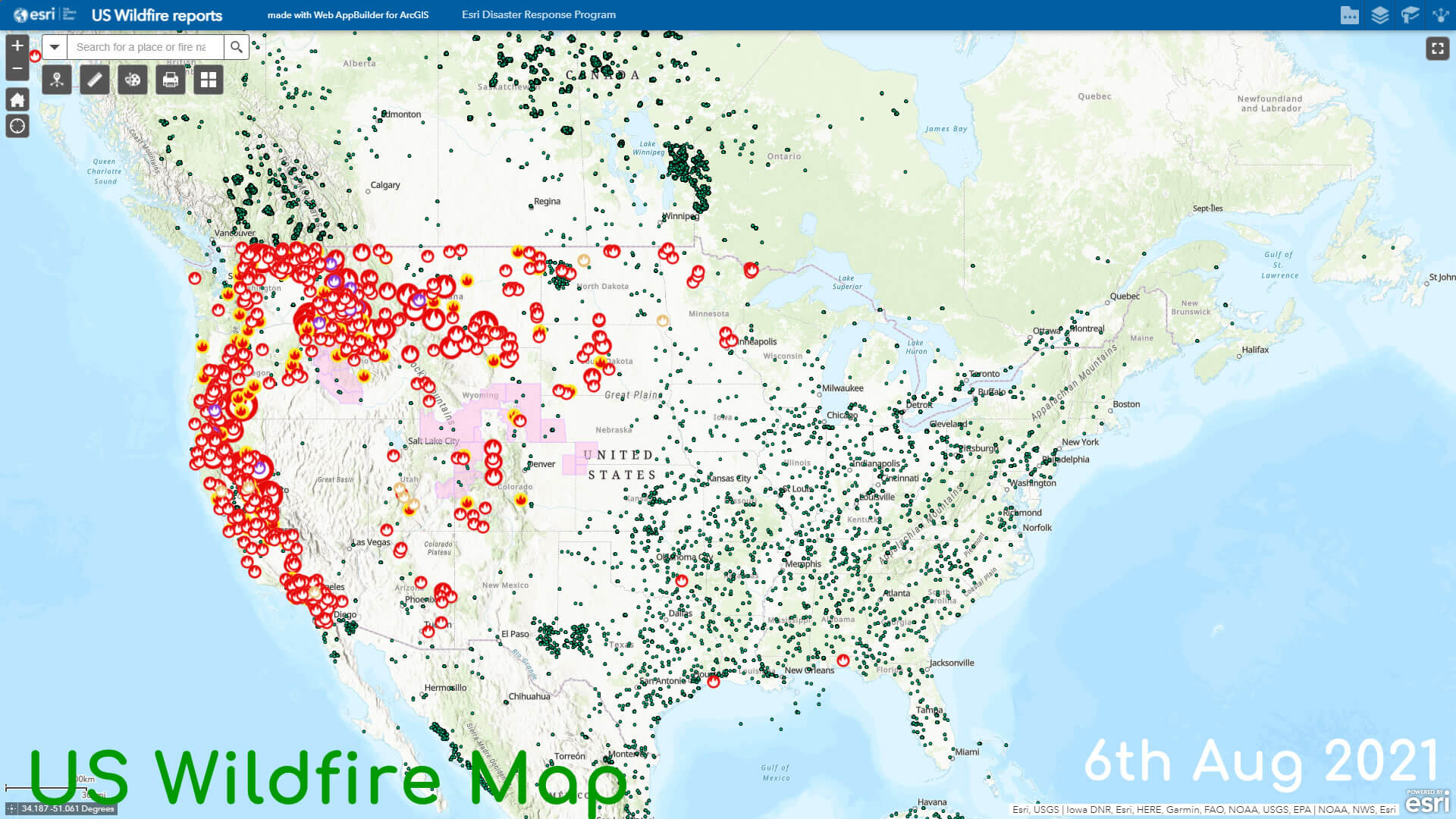 US Wildfire Map